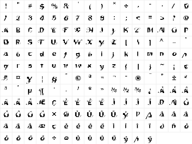 LTKonflikt Medium  glyph index