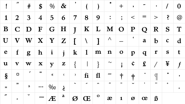 TCAdministerBold Regular  glyph index