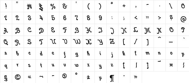 Favorit Grotesk Regular  glyph index