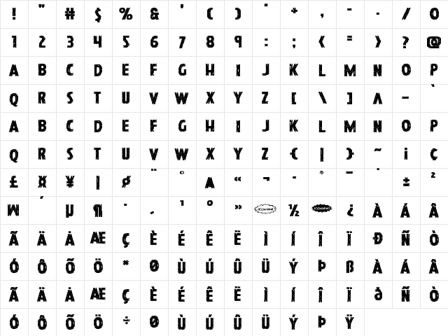 Hanging Tree Expanded Expanded  glyph index