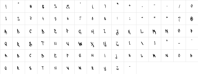 Amperas Demo Version Regular  glyph index
