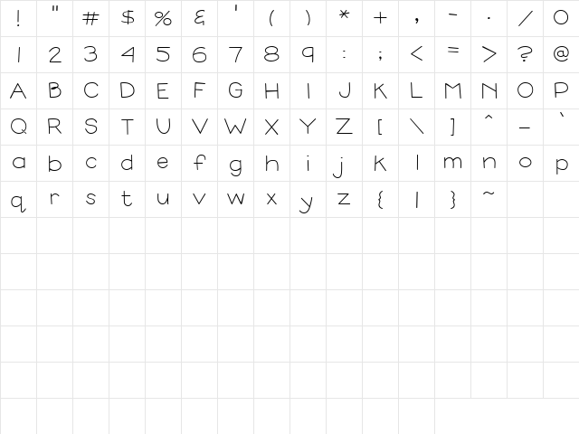 CK Primary Regular  glyph index