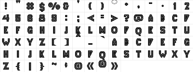 Lephnia Display Caps Regular  glyph index
