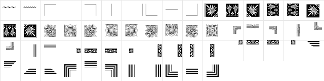 Acanthus Borders  glyph index