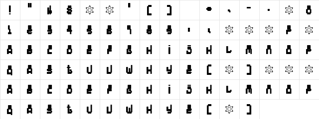 Oddessey 4000 Regular  glyph index