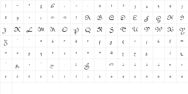 COBBLEB Regular  glyph index