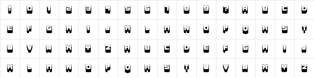 Metallic Shadow Flat Regular  glyph index