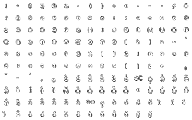 ClownShoes Regular  glyph index