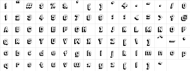 unbutton Regular  glyph index
