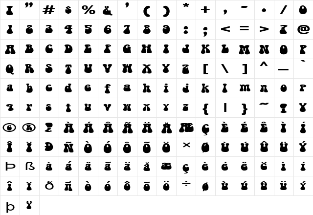 FZ JAZZY 14 EX Normal  glyph index