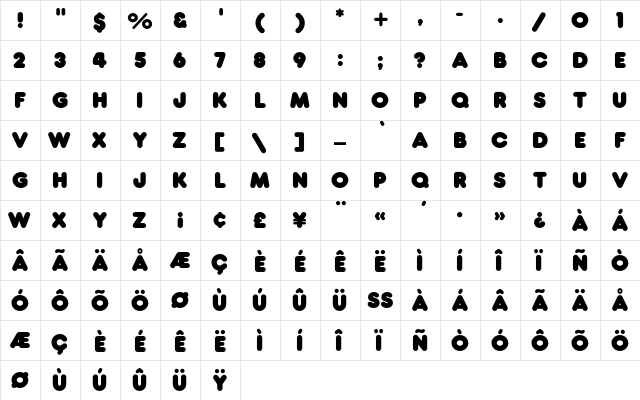 FrankfurterEF Solid  glyph index