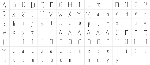 Jim Alistair Demo Serif Regular  glyph index