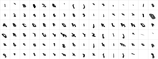 Contrive005 Regular  glyph index