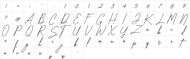 Zhegotte Regular  glyph index