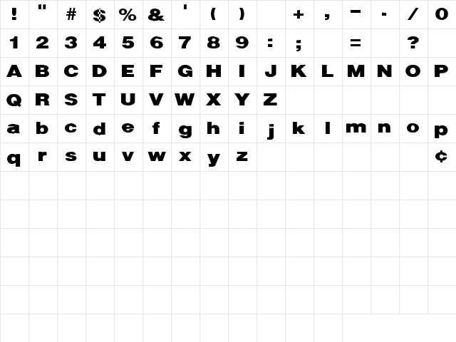 Communication 2 Regular  glyph index