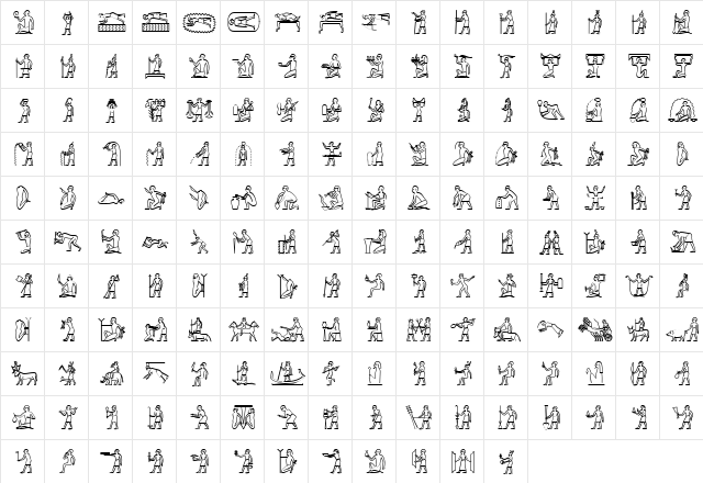 GlyphExtLibA Medium  glyph index
