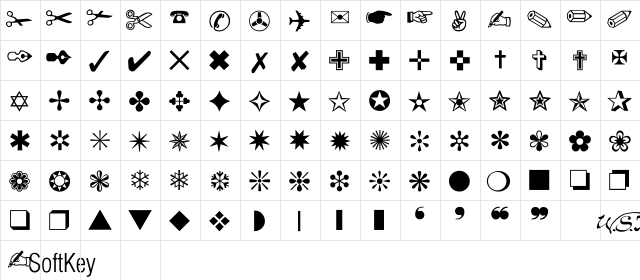 New Dingies Regular  glyph index