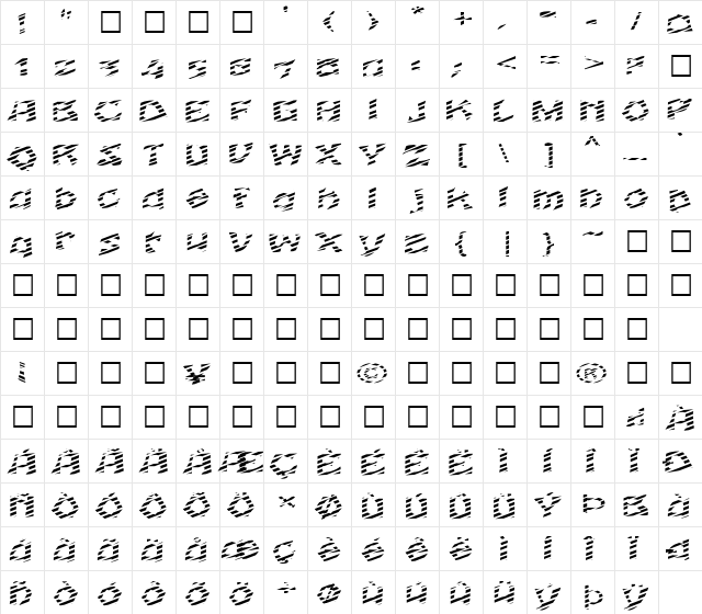 FZ JAZZY 12 STRIPED EX Normal  glyph index