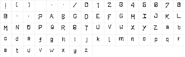 Plug N Play Regular  glyph index