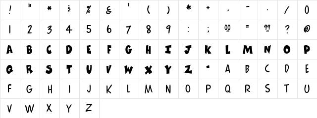LeagueNarrow Normal  glyph index