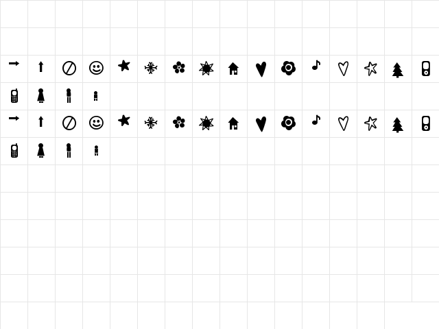 SP Say Anything Regular  glyph index