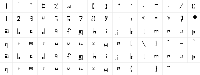 Quild Regular  glyph index