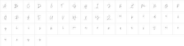 Modern Guns Regular  glyph index
