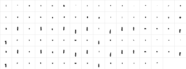 Bunny Alphabet  glyph index