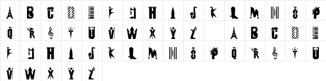 101! Abstrakt Design Regular  glyph index