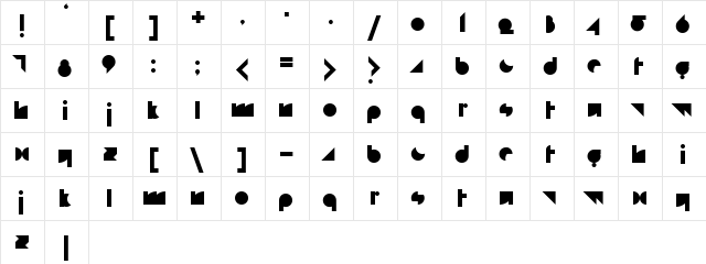 white rabbit Regular  glyph index