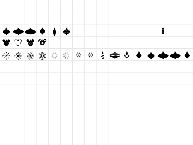 Christmas Mouse Regular  glyph index