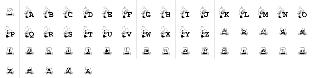 KG_DUCKZ Regular  glyph index