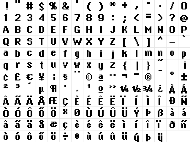 copy 08_66 Regular  glyph index