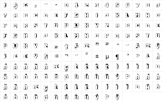 a_Simpler3DWv Regular  glyph index