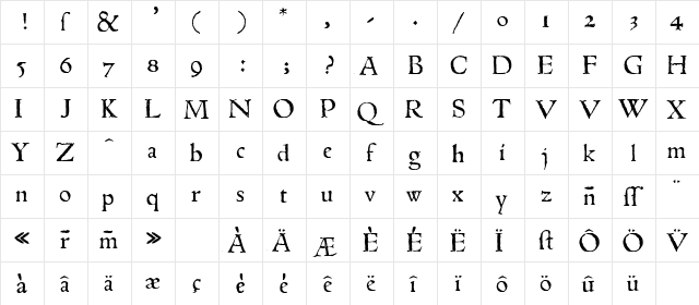 1543HumaneJenson Normal  glyph index
