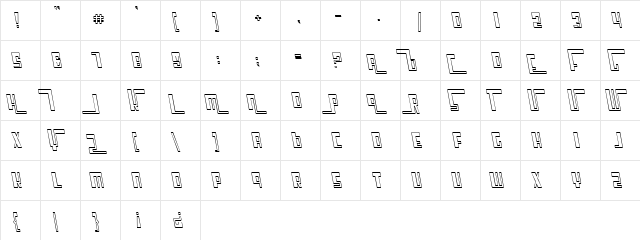 Cosmic Age Outline Italic  glyph index