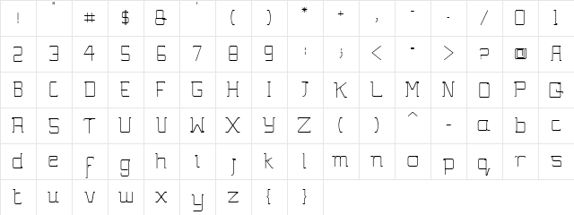Gutsy Bold  glyph index