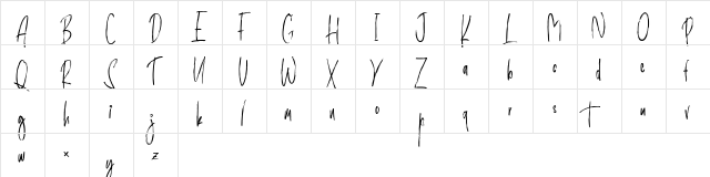 Wildeoo FREE Regular  glyph index