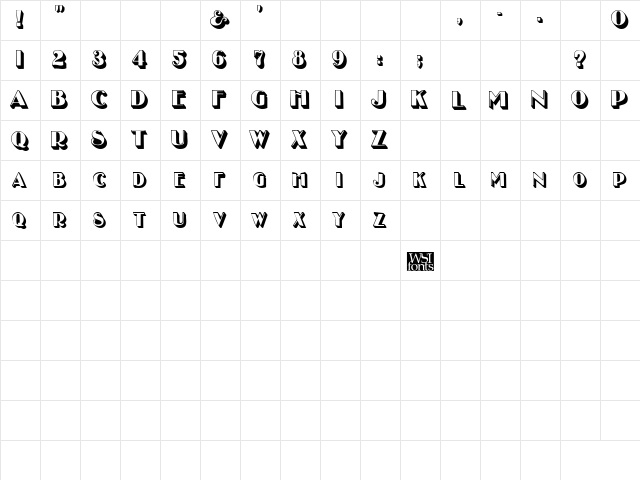 EsplanadeDisplay Regular  glyph index