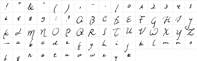 Night Wind Sent Sample Regular  glyph index