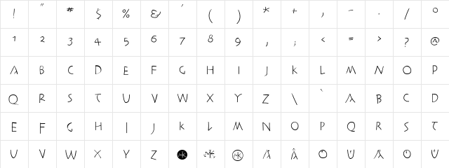 AntikWaCom Regular  glyph index