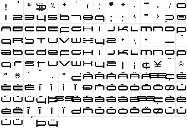 Induction Regular  glyph index