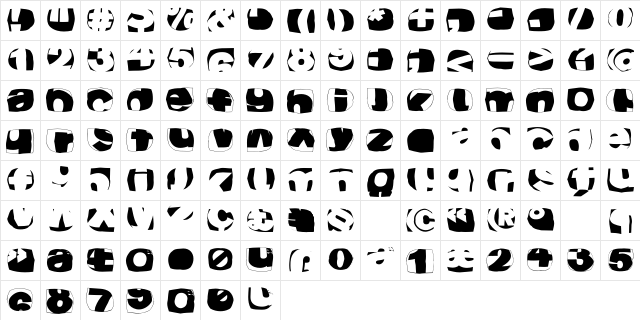 KLRoundFragments Regular  glyph index