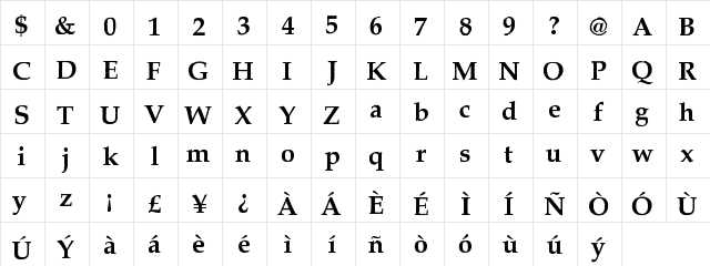 PiratesBay Regular  glyph index