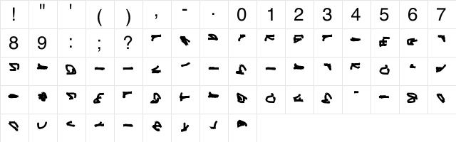 acidjazz Regular  glyph index