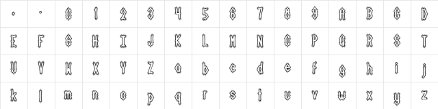 Stingy Regular  glyph index