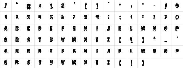 Land Shark Condensed Condensed  glyph index