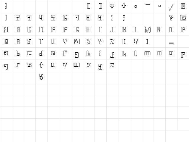 Chain Reaction Outline Regular  glyph index