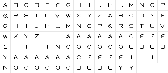 Gerth Demo Regular  glyph index