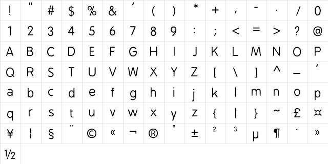 BPreplay Regular  glyph index